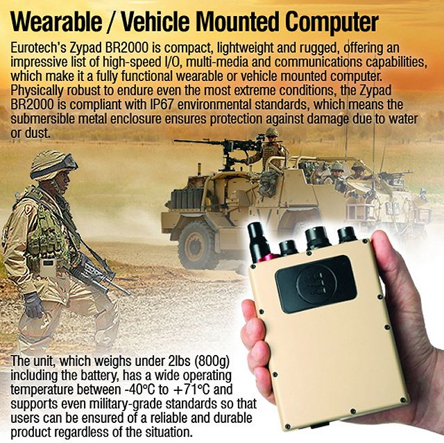 Zypad BR2000 rugged computer Eurotech Commercial Off The Shelf (COTS