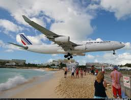 The airport where the runway is by a beach