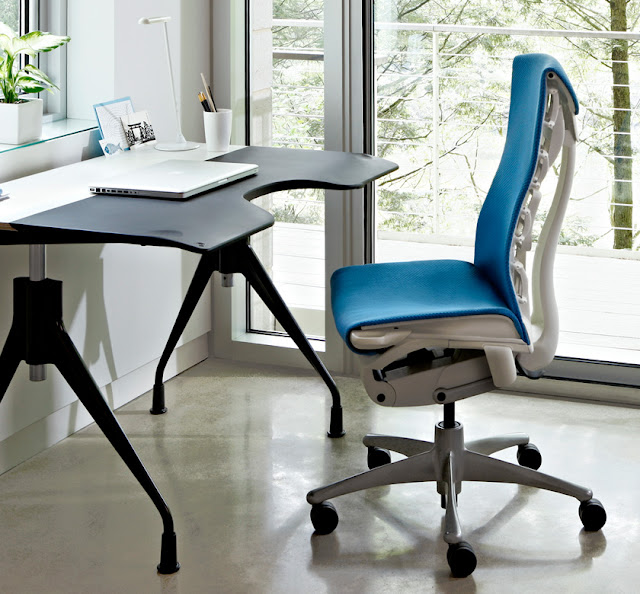 cool blue computer chair designing ideas and sliding glass door mixed with dashing black desk