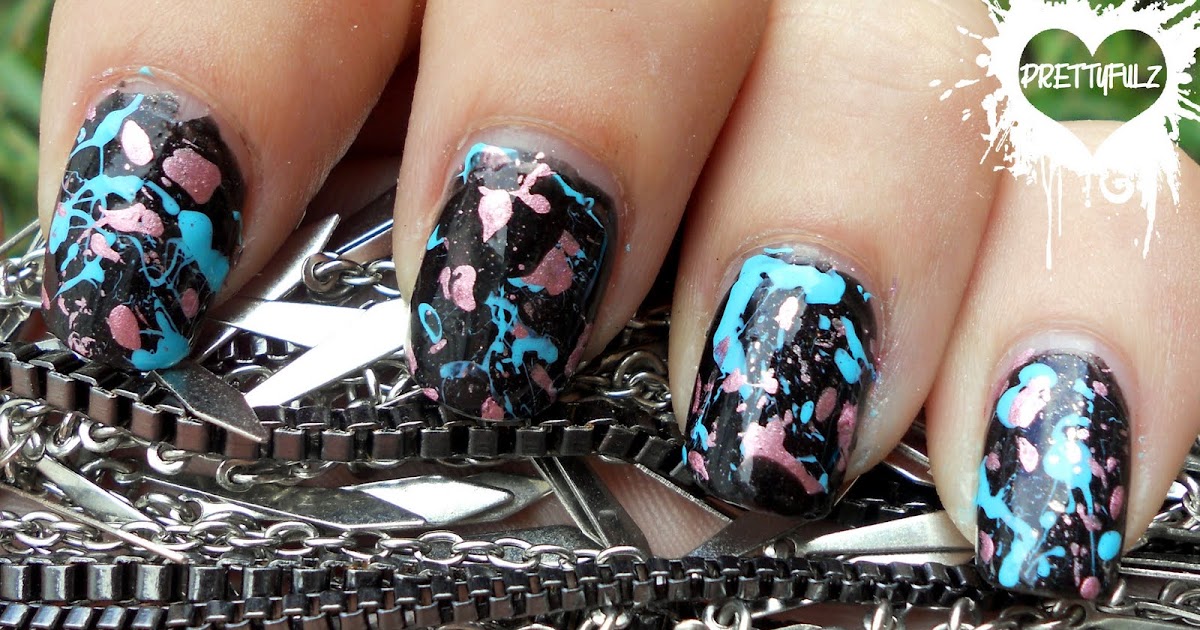 Prettyfulz Splatter Nail Art Design & Tutorial!!