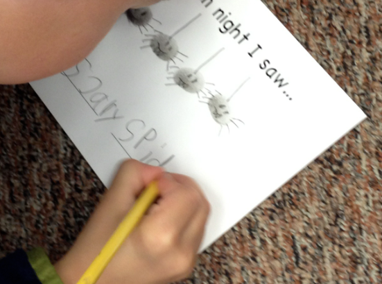 Thumbprint countdown book for Halloween by The Research Based Classroom