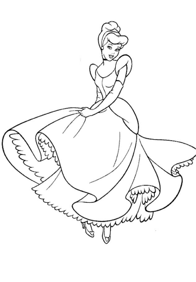 princesa cinderela desenhos preto e branco para colorir