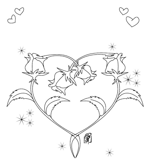 Desenho de um Coração Rosa para colorir Hello Kids - imagens para colorir coração