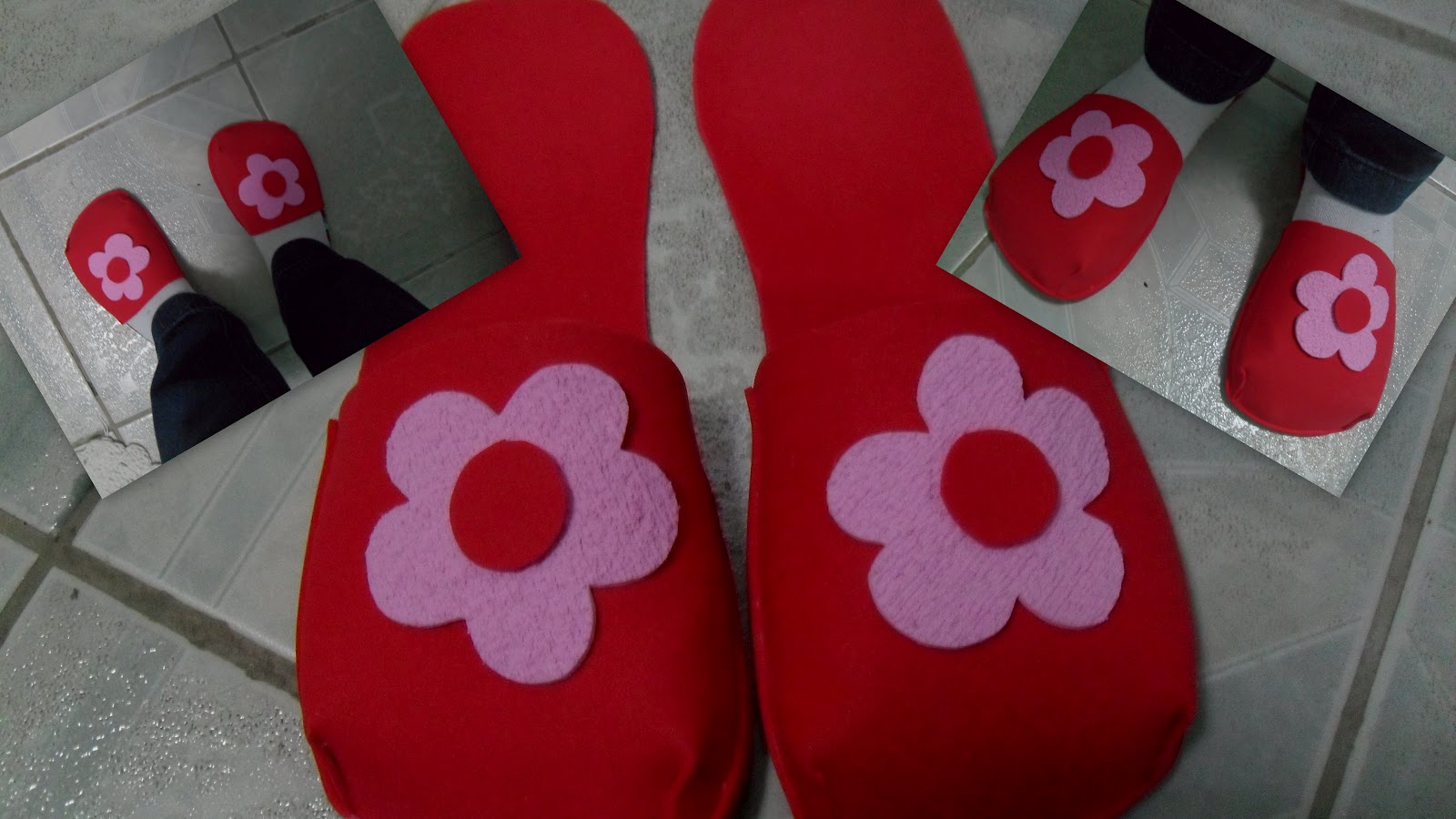 Artesanato em casa Pantufa em e v a Aparador Antiguo Pintado ~ Artesanato em casa Pantufa em e v a
