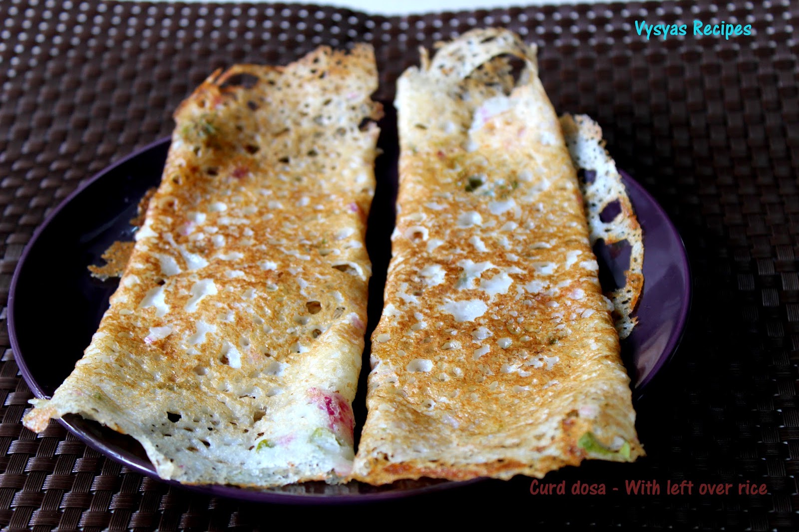 Vysya's Delicious Recipes Curd Dosa With Left over rice Majjiga