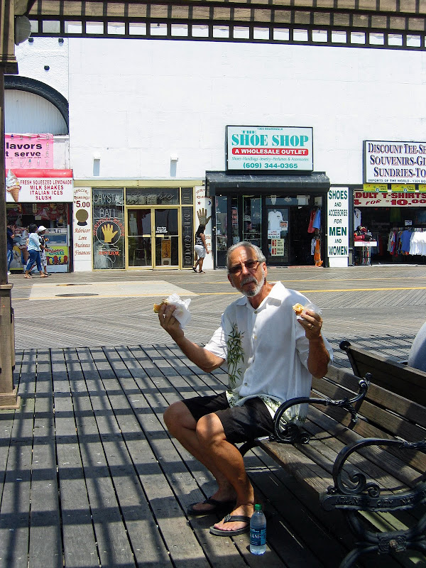 Of course, Dan had to have a hot dog on the boardwalk! title=