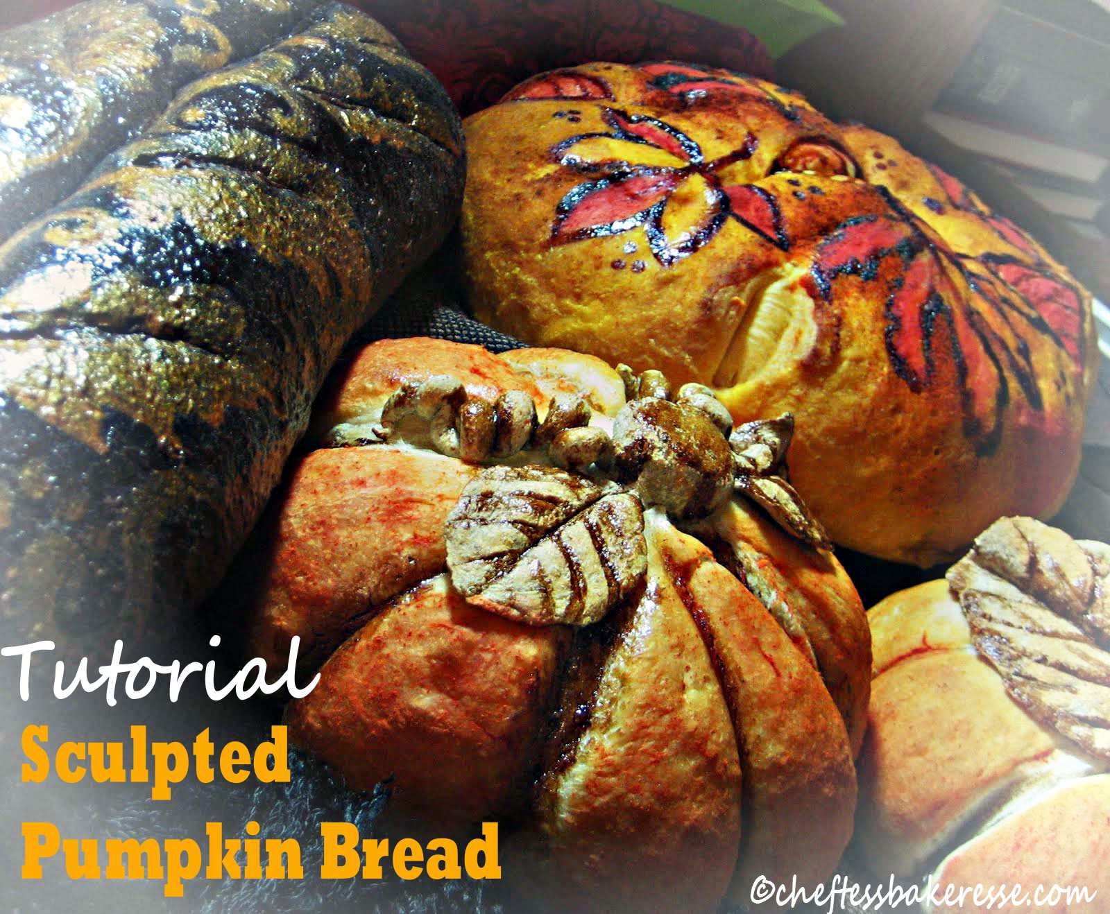 Chef Tess Bakeresse Pumpkin Decorative Bread Tutorial