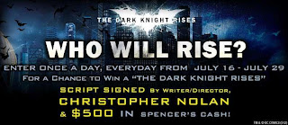 The Dark Knight Rises’ Spencer’s Facebook Giveaway