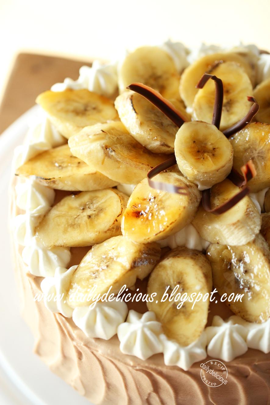 dailydelicious Banana Caramel Chocolate Cake Three best companions.