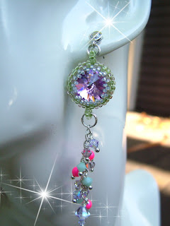 Swarovski Rivoli Earrings - beaded bezel