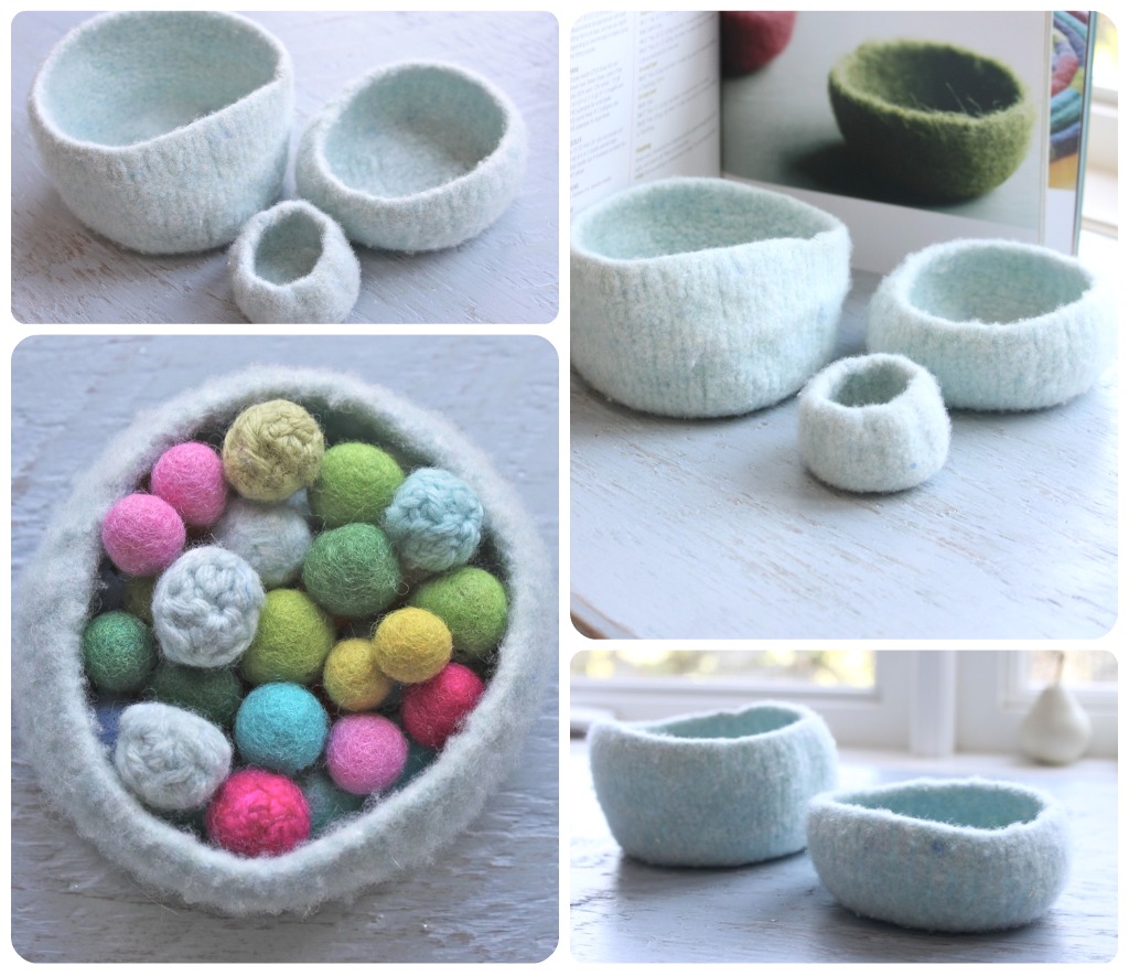 helana and ali Felted Bowls for Organizing