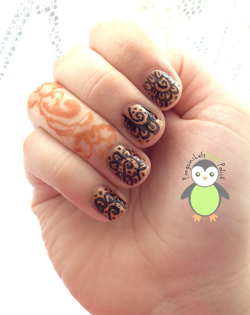 henna inspired nail art penguinsleftgreenpolish