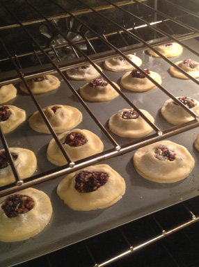 Cucidati Fig Cookies in the oven
