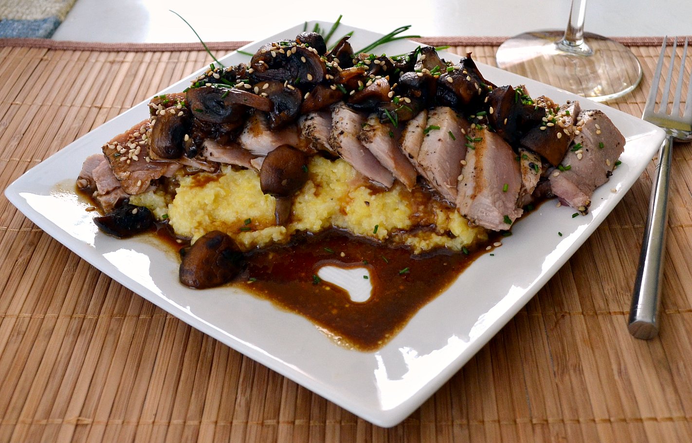 The Foodie Couple Seared Yellowfin Tuna Pepper Steaks with Mushroom Sauce