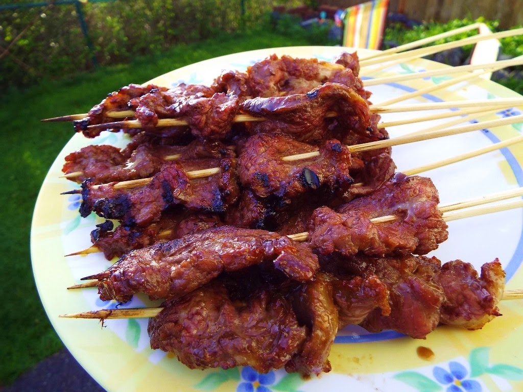 Clever, Crafty, Cookin' Mama Teriyaki Beef Skewers (Meat on Sticks)