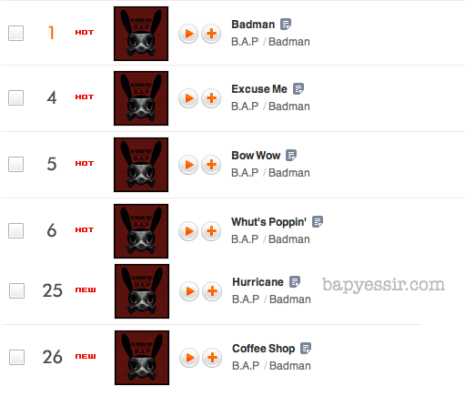 bys quot badman quot real time korean charts melon 97 melon real time chart