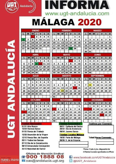 Calendario Laboral Málaga 2020