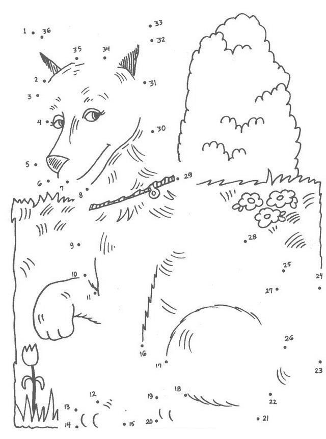 Colorea Tus Dibujos: Dibujar perro uniendo puntos para colorear y pintar