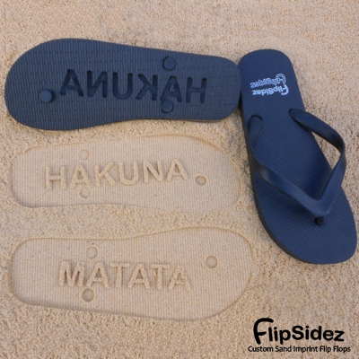 flip flops that leave imprints in the sand