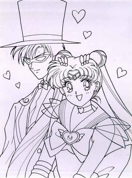 Sailor Moon and Darien Coloring Pages