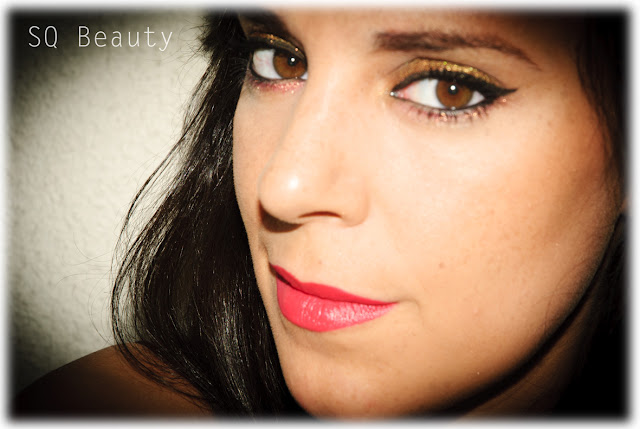 Maquillaje eyeliner y contrastre, dorado, rosa, Eyeliner and contrast makeup, gold, pink, Silvia Quirós