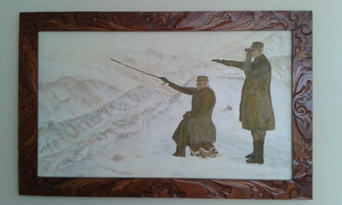 umetnička slika KRALJ PETAR NA BOJIŠTU-138cm x 87cm-ram duborez-istorijska slika-umetnik Vladisav B