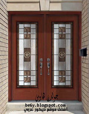 ابواب خشب بزجاج معشق, ابواب شقق بزجاج معشق, stained glass doors
