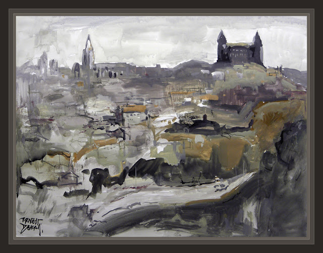 TOLEDO-ALCAZAR-PAISAJES-CATEDRAL-PINTURA-CUADROS-PINTOR-ERNEST DESCALS-