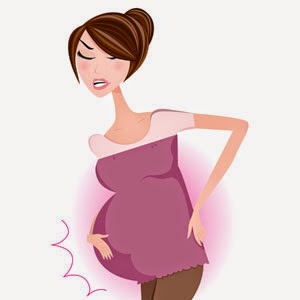 Disegno donna in gravidanza che si tiene la pancia dolorante