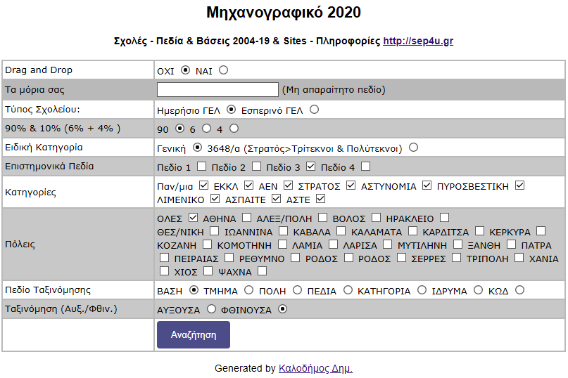 Δείτε τις Βάσεις για τα ΓΕΛ