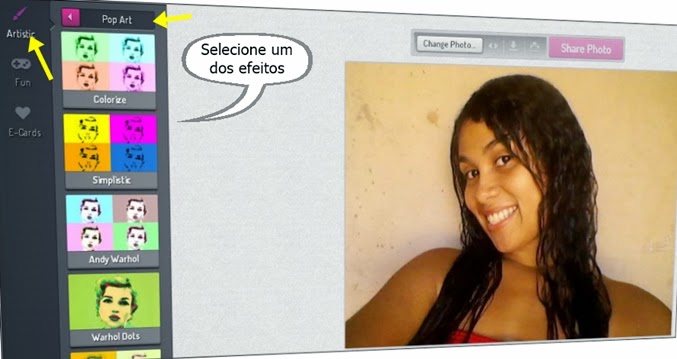 aplicar efeitos nas fotos