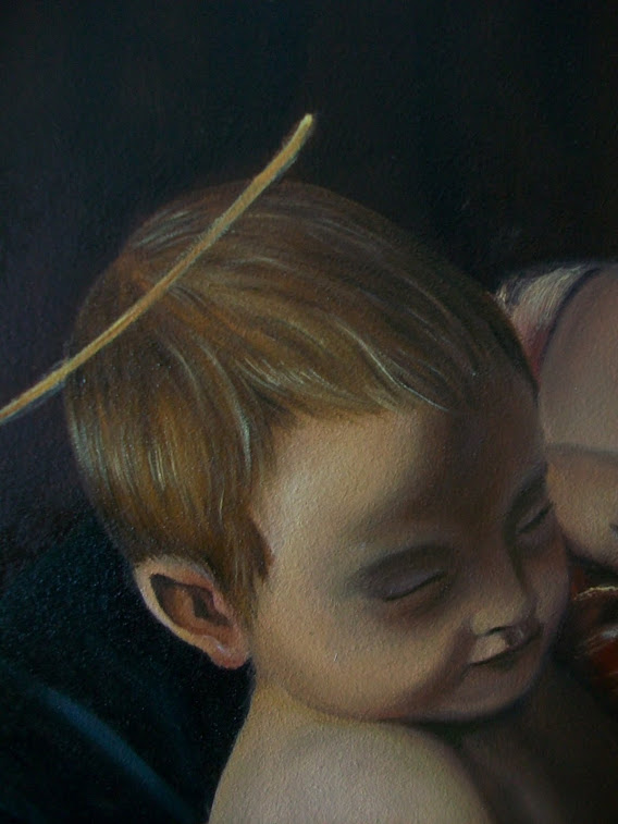 Madonna di Loreto, bambino, particolare - Caravaggio