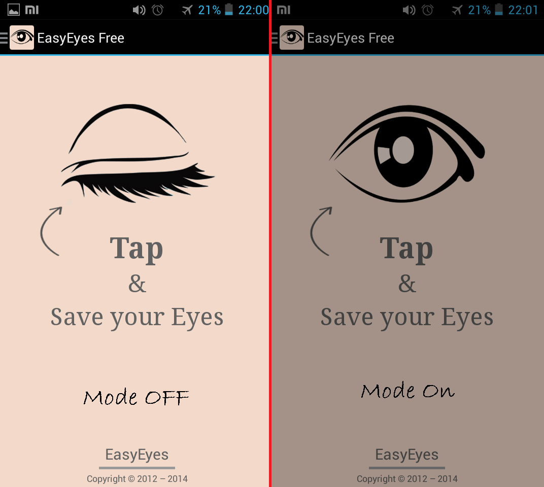 EasyEyes Free, Aplikasi peredup layar Android
