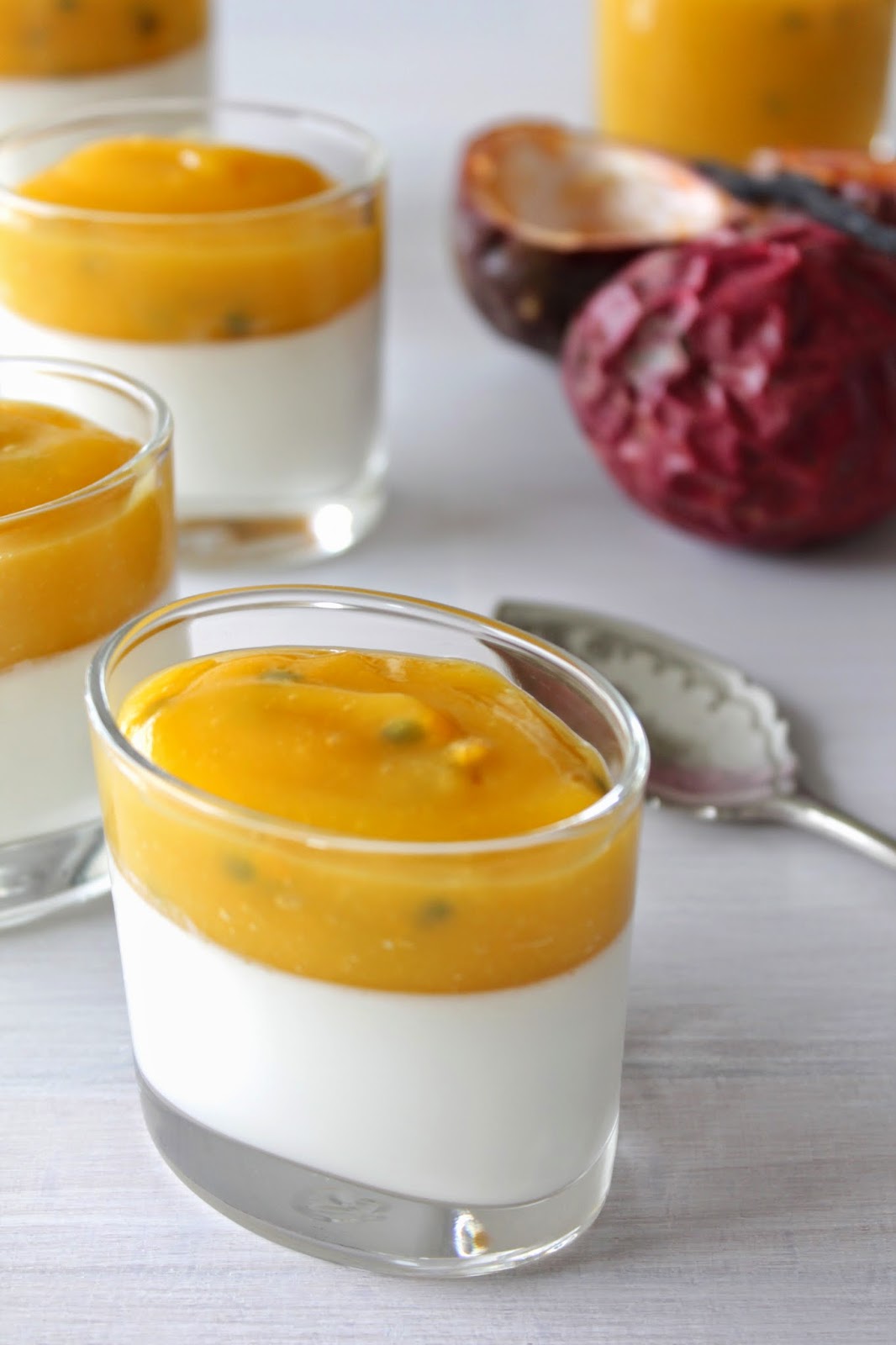 The Cook Time Panna cotta au coulis exotique mangue et passion