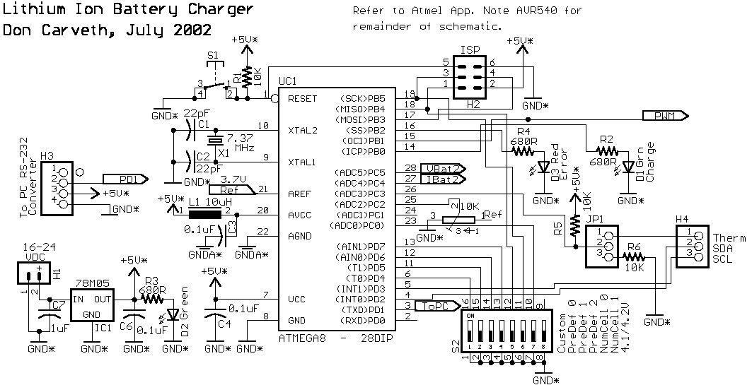 Lithium Ion Battery Charger Circuit Schematic
