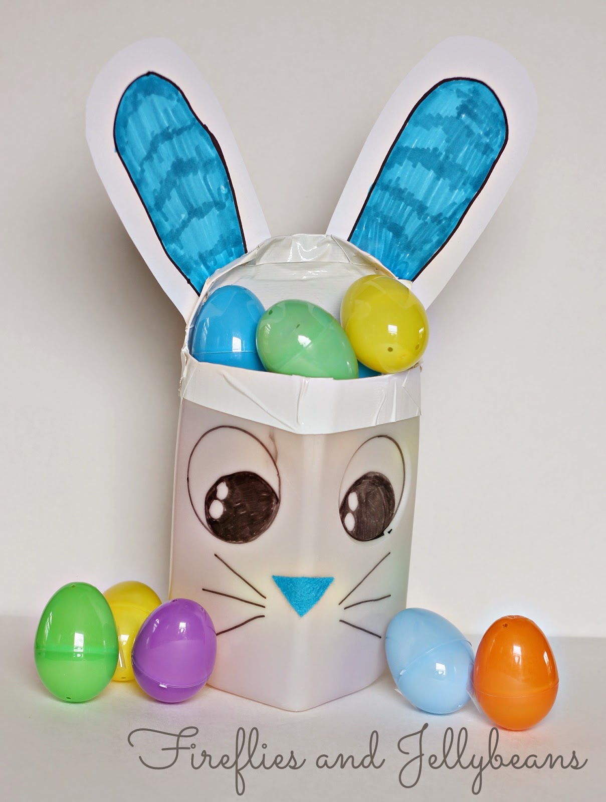 Fireflies and Jellybeans DIY Milk Carton Easter Baskets (15 minute craft!)