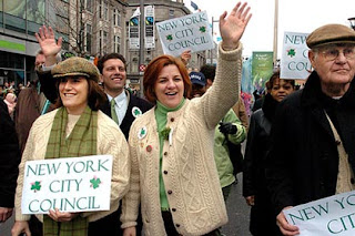 Christine Quinn marches with her wife Kim and her father in Dublin's St Patrick's Day Parade Christine Quinn marches with her wife Kim and her father in Dublin's St Patrick's Day Parade