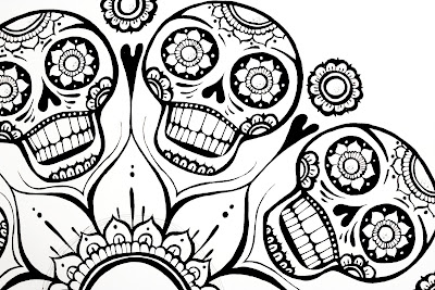 Flower Sugar Skull Coloring Pages