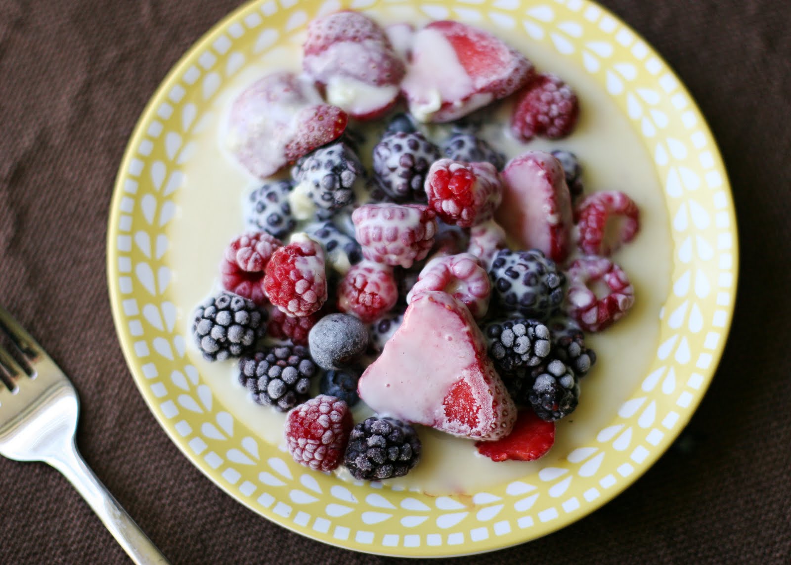 Sweet Cheeks in the Kitchen. Frozen Summer Berries with Warmed White Chocolate