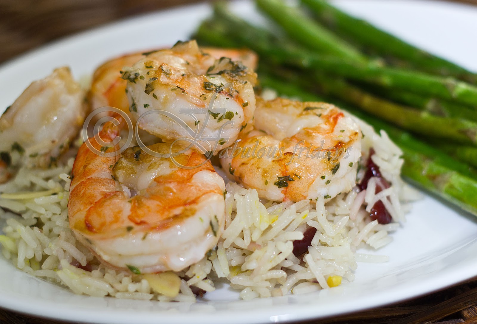 fabulous fridays Grilled shrimp on saffron rice