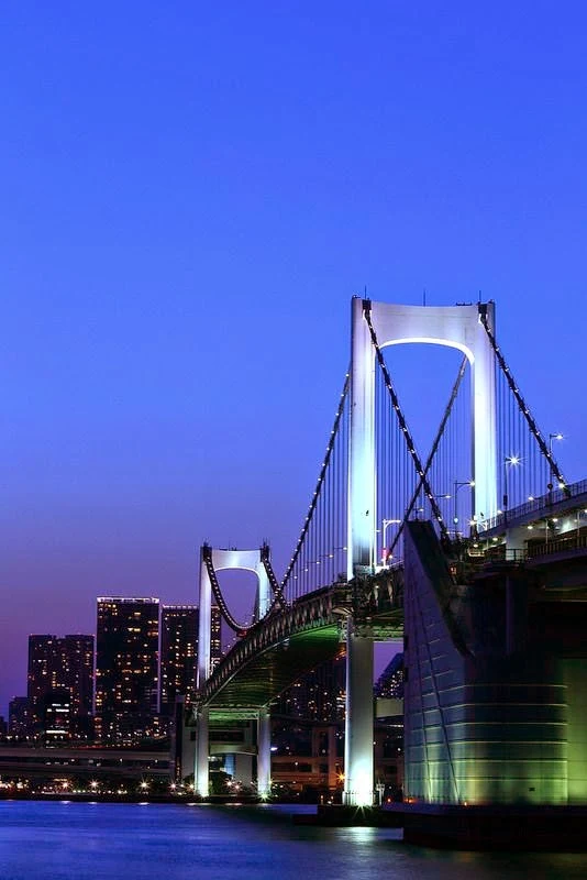 The Rainbow Bridge a suspension bridge Tokyo