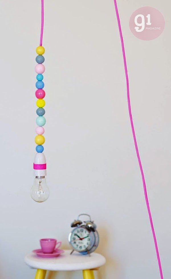 Boho deco chic: inspÃrate: lÃmpara de bombilla con cable textil de ...
