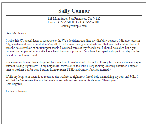 long term disability appeal letter