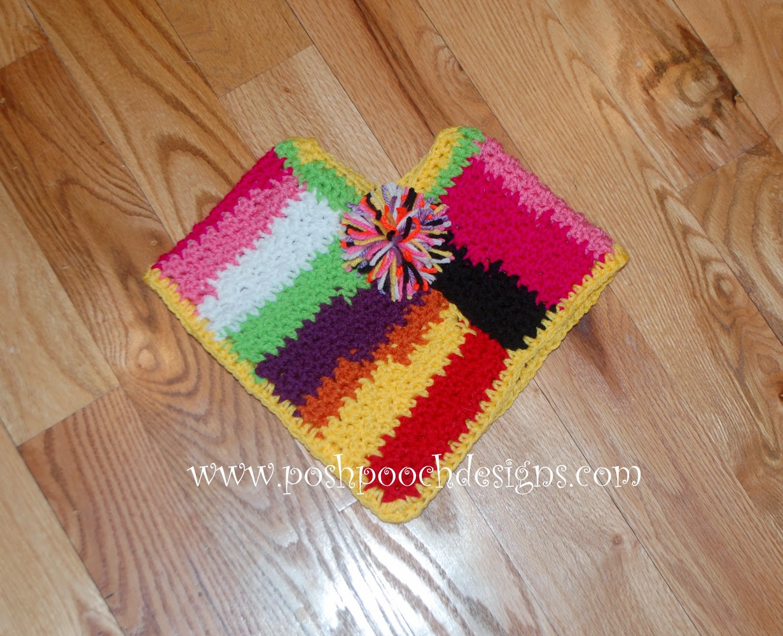 Posh Pooch Designs Dog Clothes Scrap Happy Dog Poncho Free Crochet