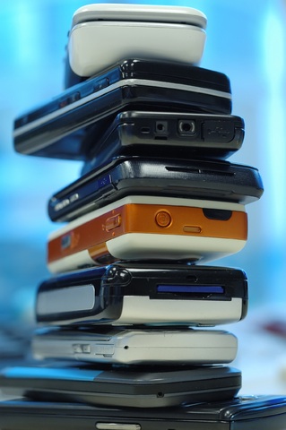 heap of mobile phone