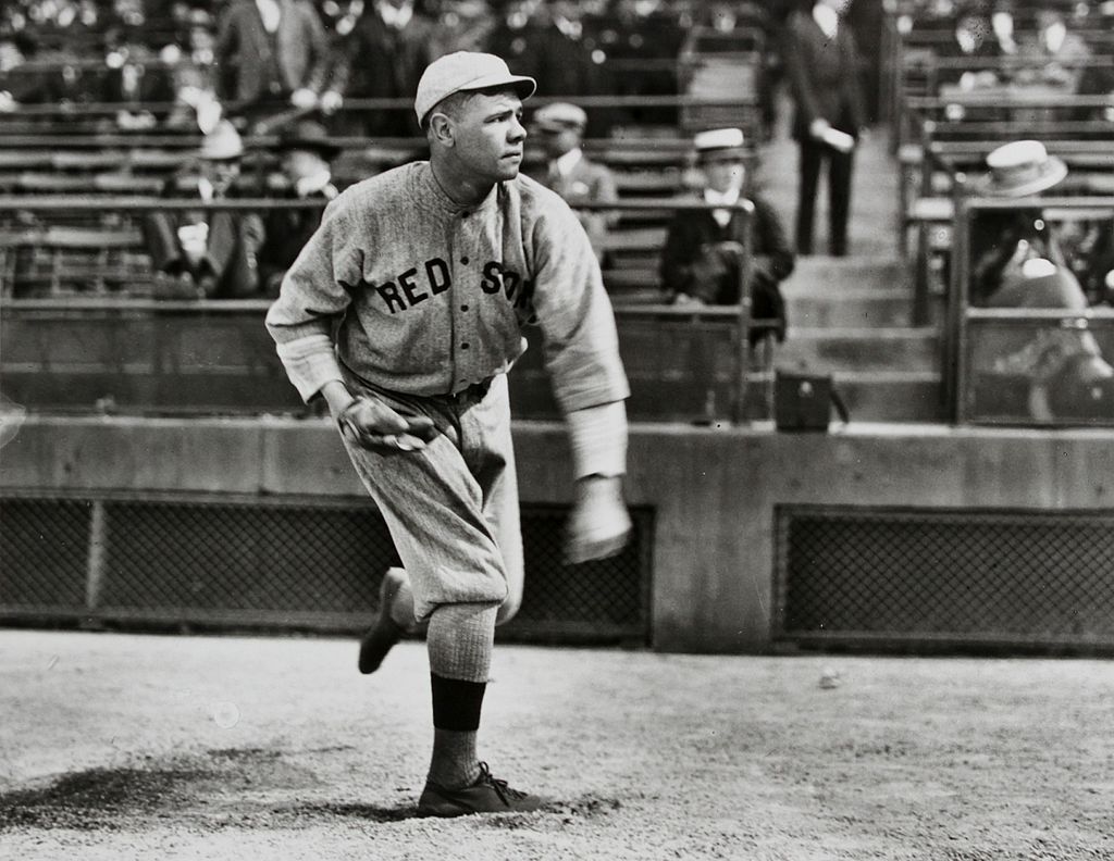 Ruth pitching for the Boston Red Sox