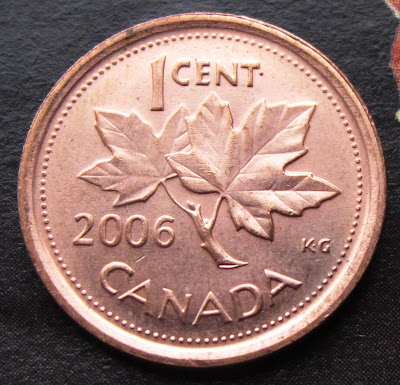 2006 Zinc No Logo CANADA 1 Cent Uncirculated Non-Magnetic Penny  UNC