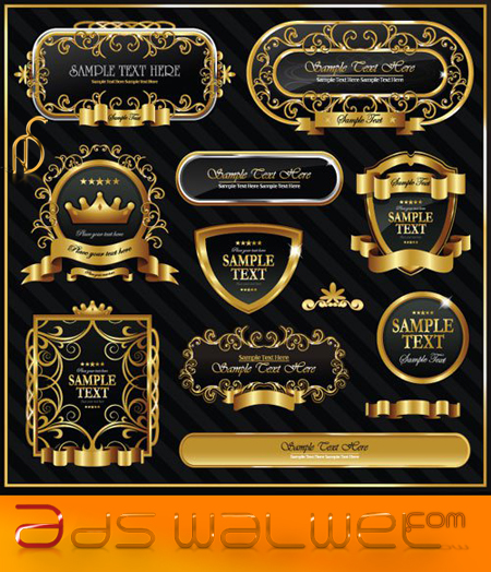 Ahmad4d Free Vectors إطارات ملكية ذهبية فكتور
