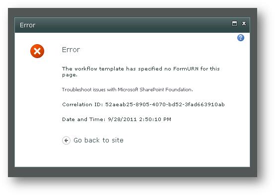 code concoction the workflow template has specified no sharepoint designer workflow templates