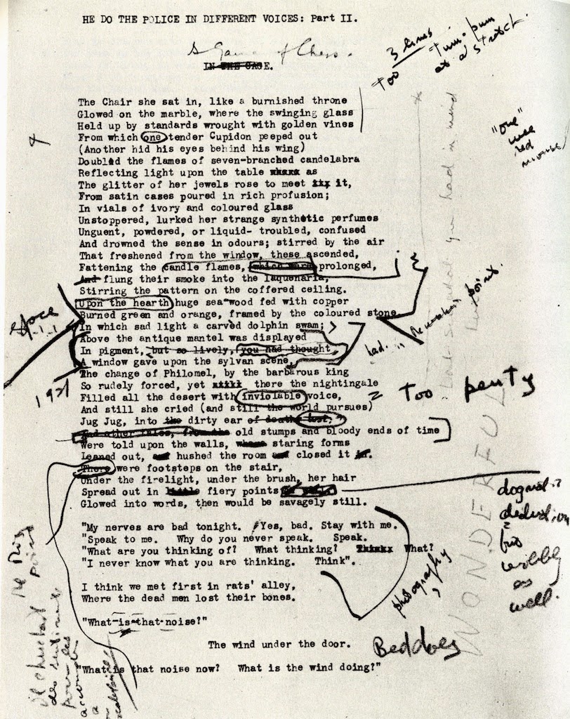 crossed out words